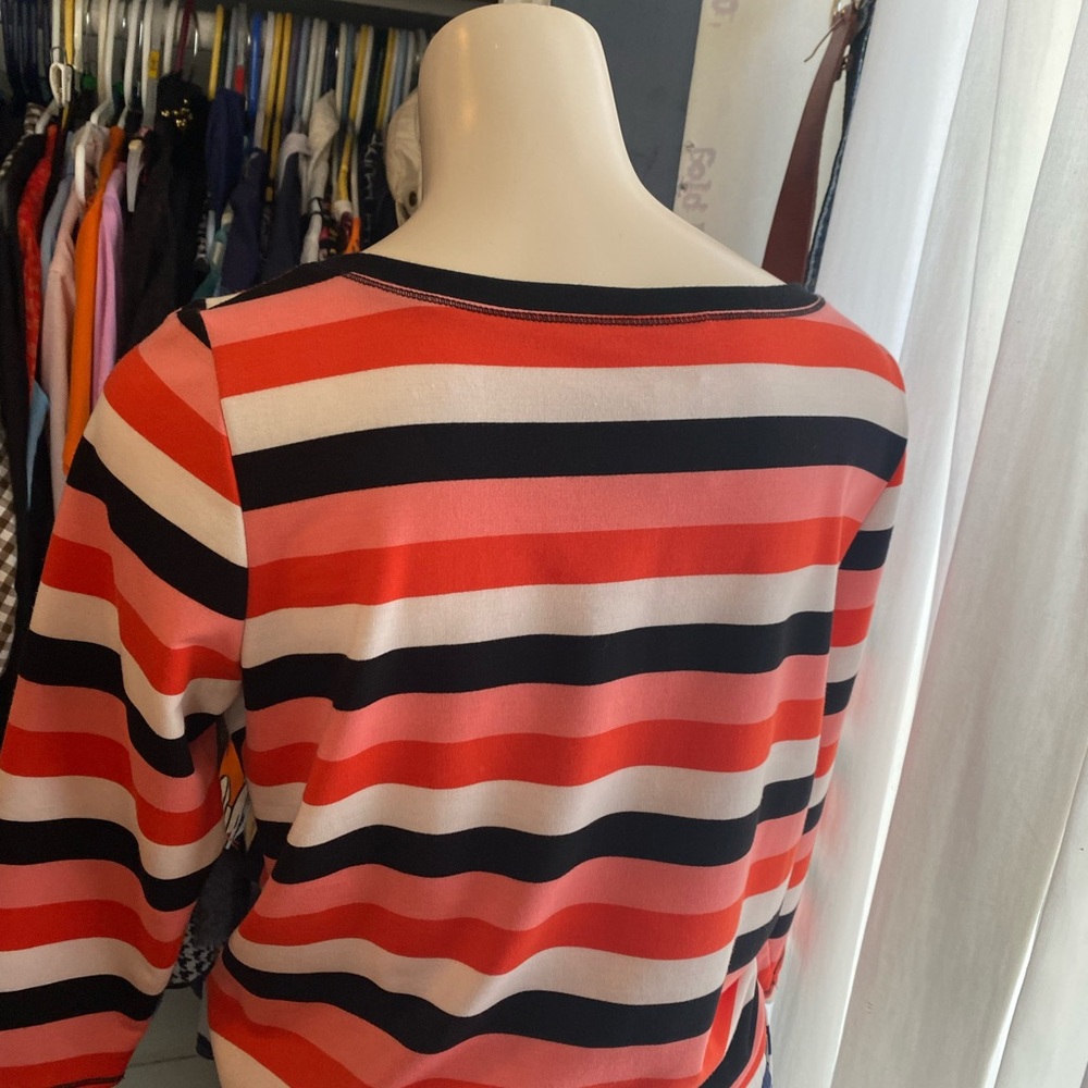 Ruby Rd Red and Black Tie Front Blouse - Picture 2 of 3